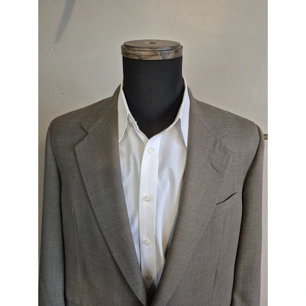 Hickey Freeman Mens Wool Sport Coat 41R Olive Green Made in USA 2 Button Jacket